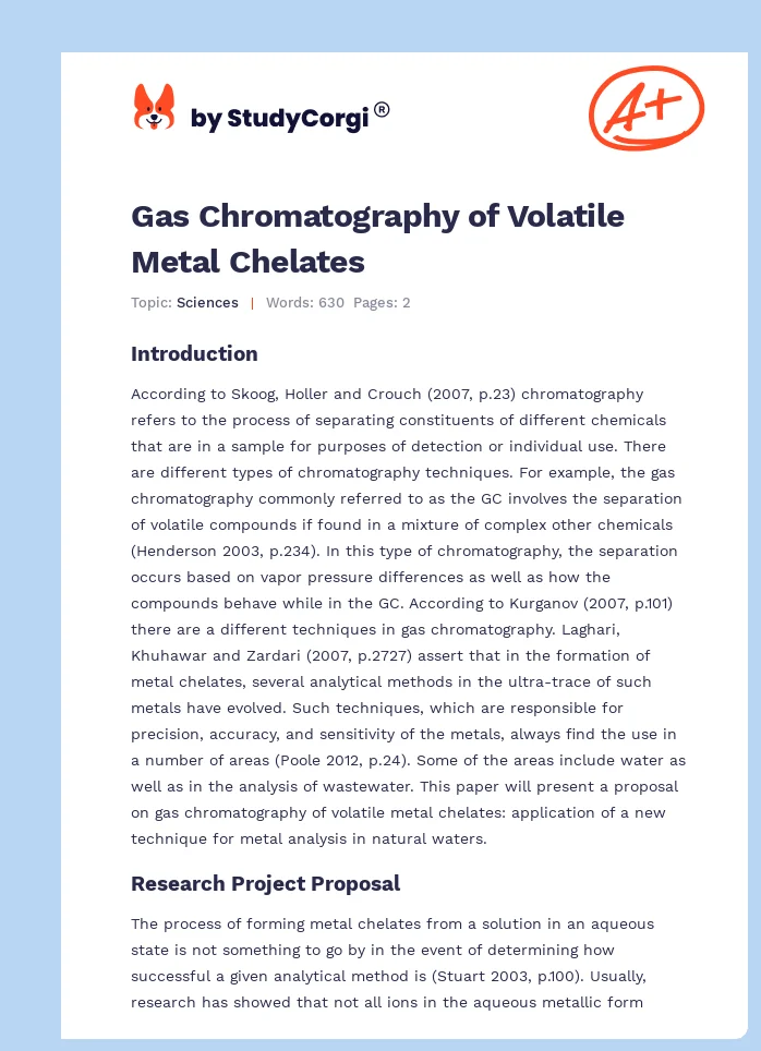 Gas Chromatography of Volatile Metal Chelates. Page 1