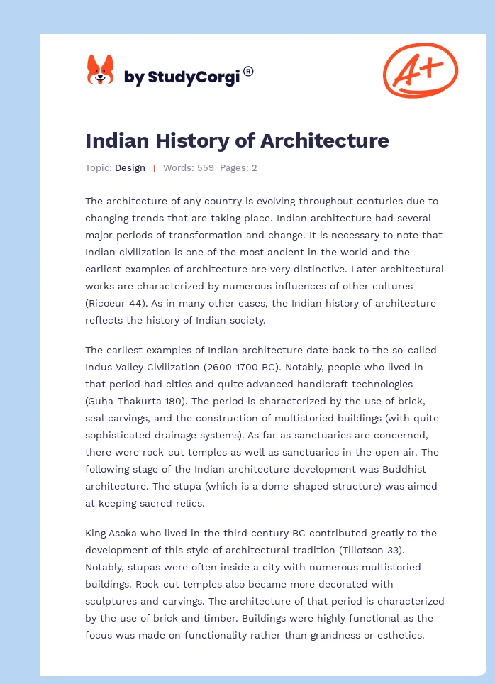 Indian History of Architecture. Page 1