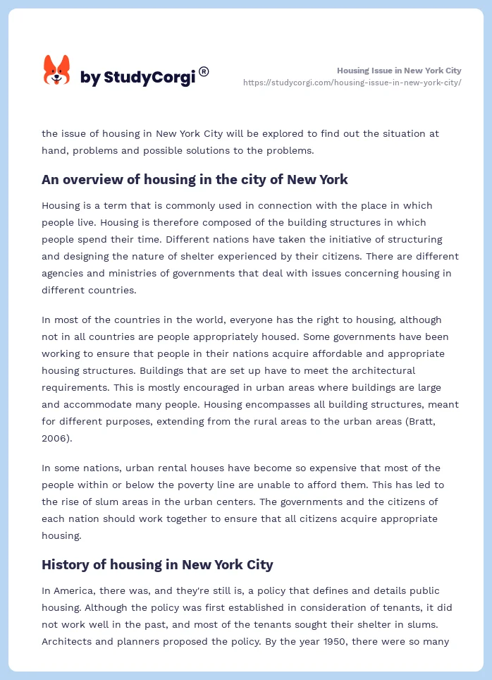 Housing Issue in New York City. Page 2