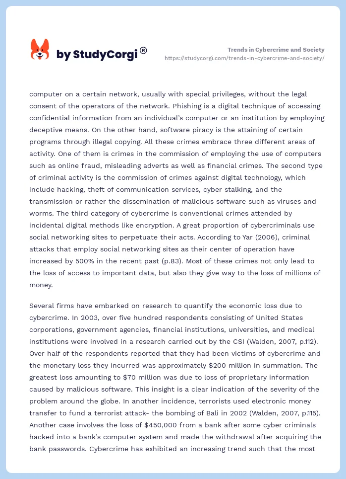 Trends in Cybercrime and Society. Page 2
