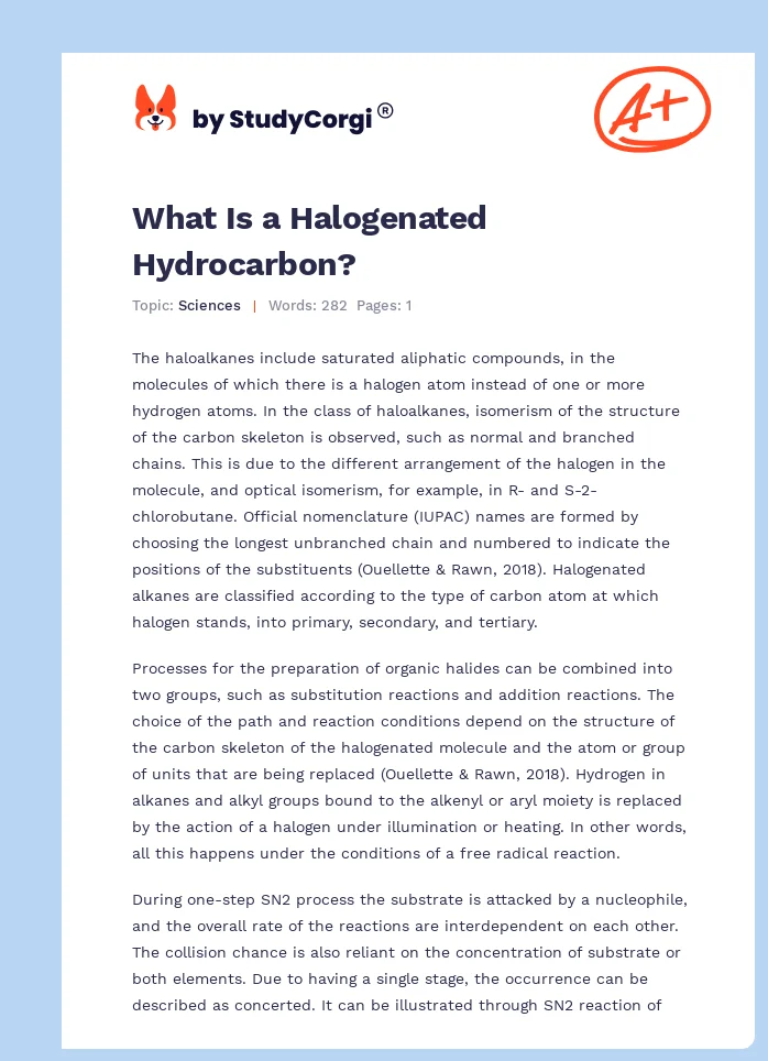 What Is a Halogenated Hydrocarbon?. Page 1