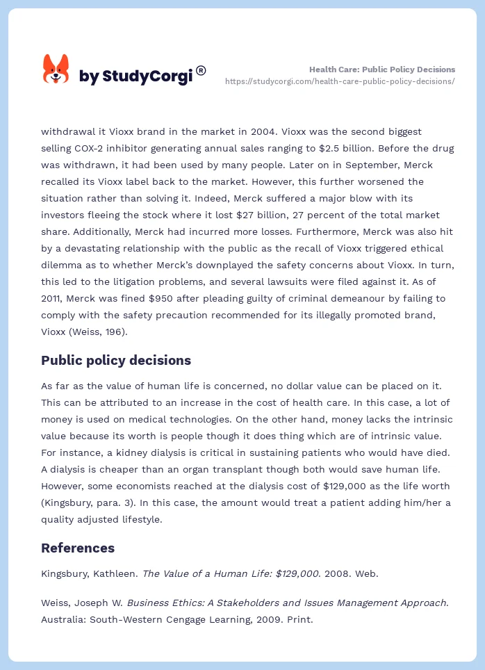 Health Care: Public Policy Decisions. Page 2
