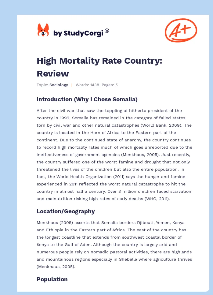 High Mortality Rate Country: Review. Page 1