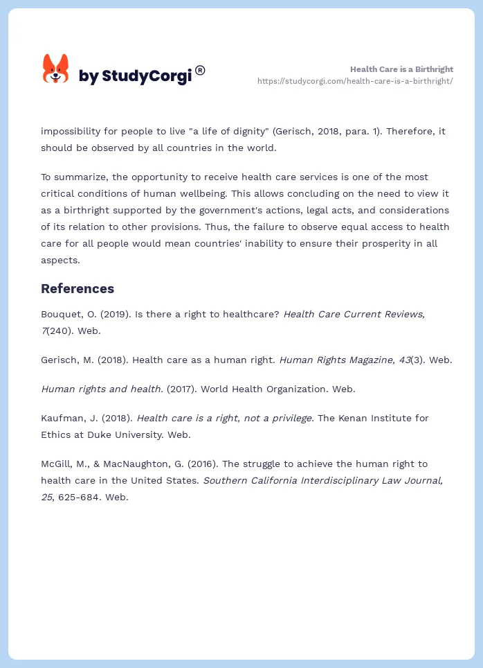 Health Care is a Birthright. Page 2