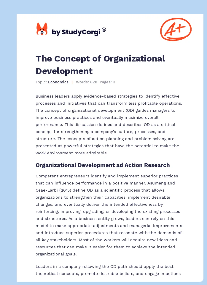 The Concept of Organizational Development. Page 1