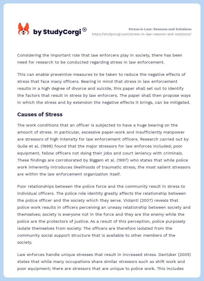 Stress in Law: Reasons and Solutions. Page 2