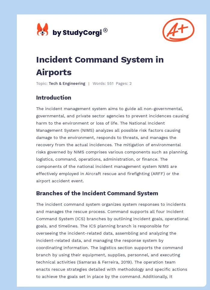 Incident Command System in Airports. Page 1