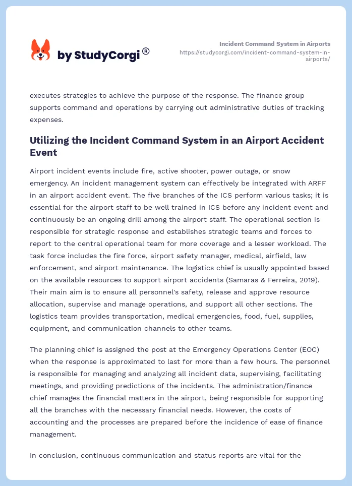 Incident Command System in Airports. Page 2