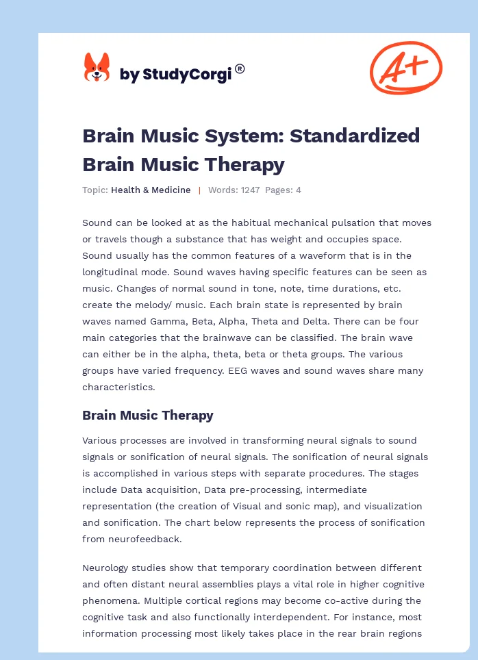 Brain Music System: Standardized Brain Music Therapy. Page 1