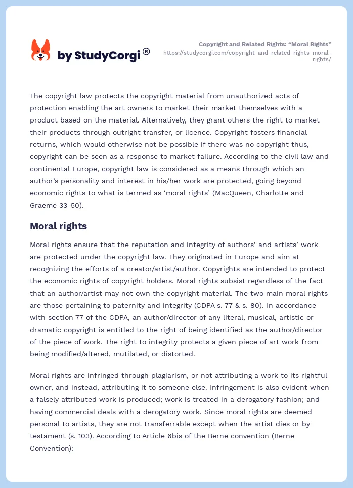Copyright and Related Rights: “Moral Rights”. Page 2