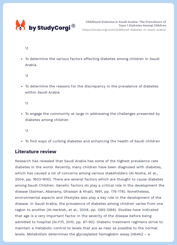 Childhood Diabetes in Saudi Arabia: The Prevalence of Type 1 Diabetes Among Children. Page 2