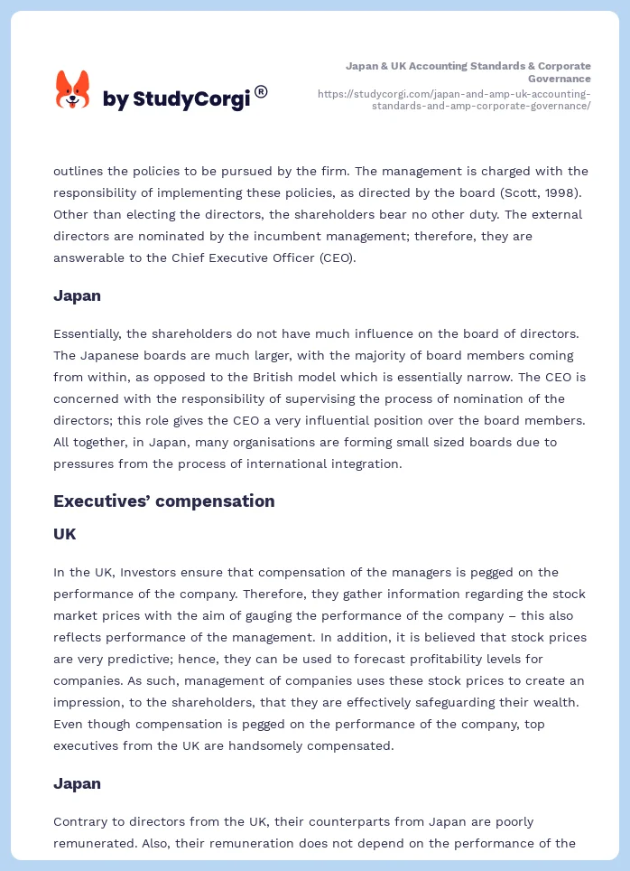 Japan & UK Accounting Standards & Corporate Governance. Page 2