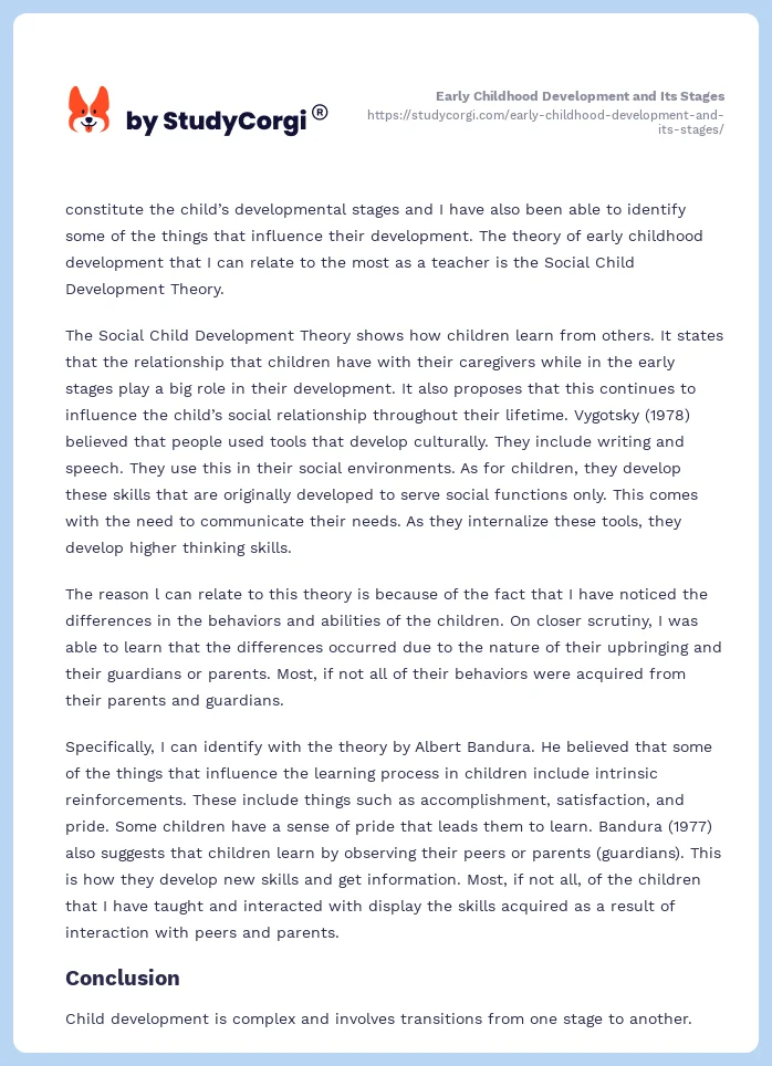 Early Childhood Development and Its Stages. Page 2