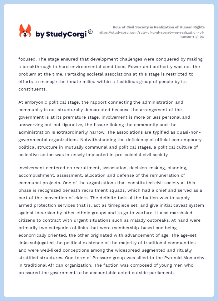 Role of Civil Society in Realization of Human Rights. Page 2