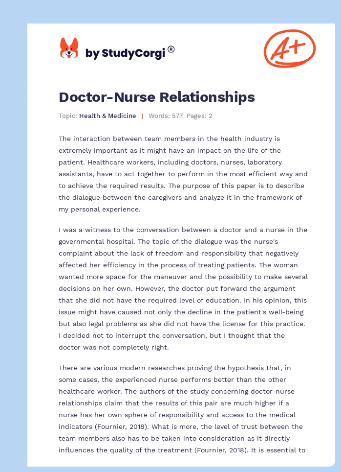 Doctor-Nurse Relationships. Page 1
