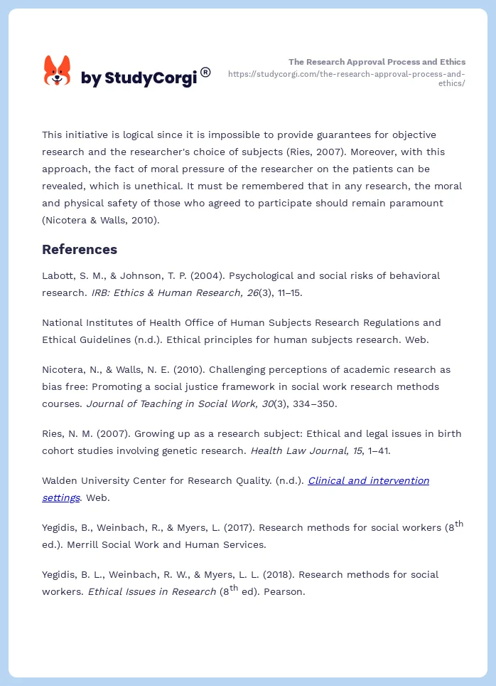 The Research Approval Process and Ethics. Page 2
