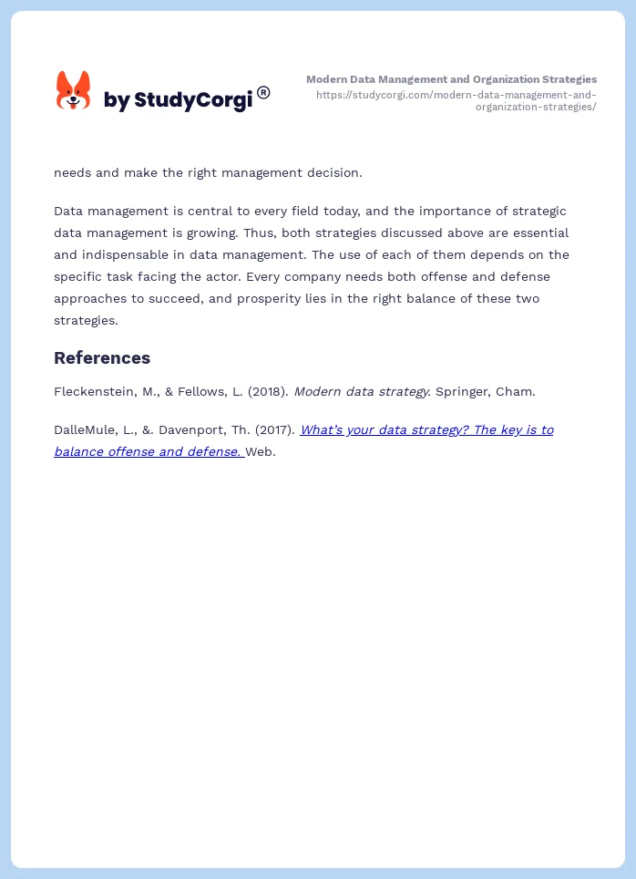 Modern Data Management and Organization Strategies. Page 2
