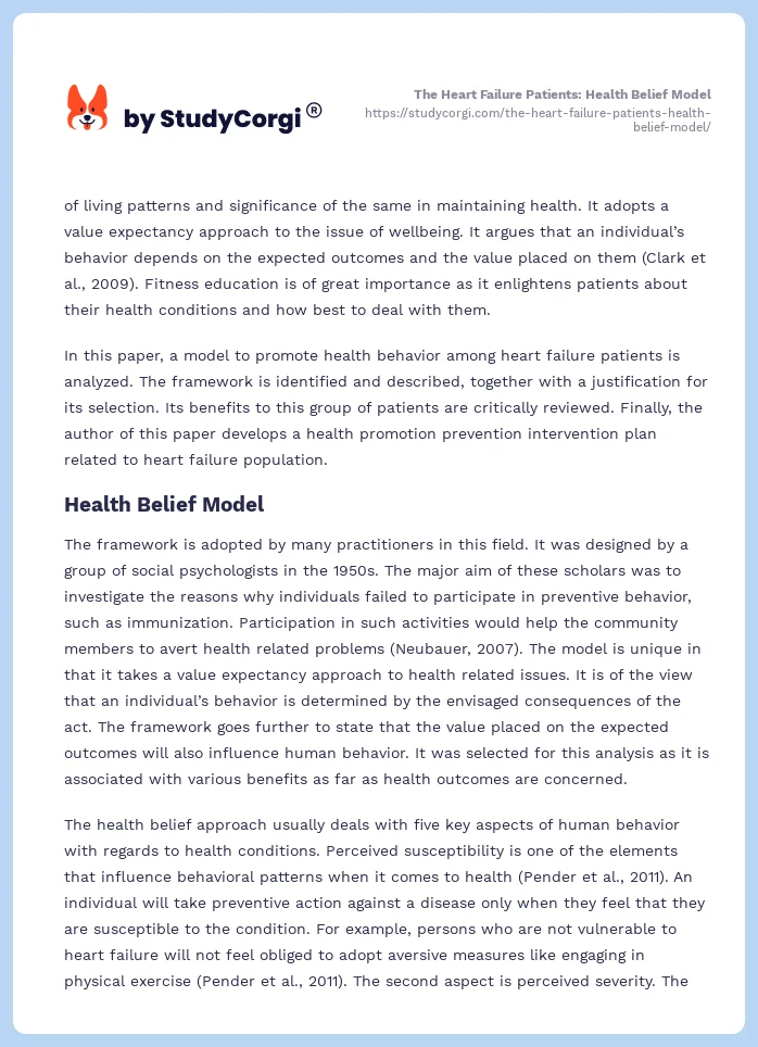 The Heart Failure Patients: Health Belief Model. Page 2