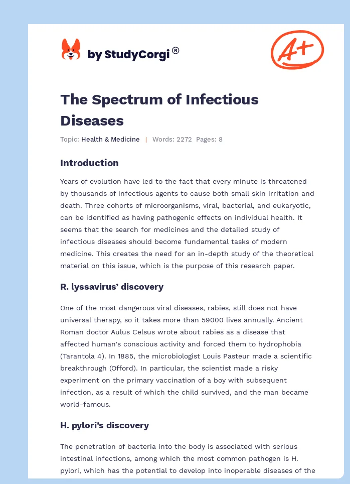 The Spectrum of Infectious Diseases. Page 1