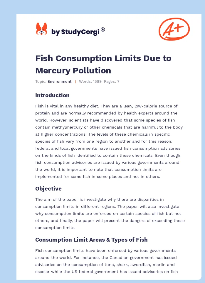 Fish Consumption Limits Due to Mercury Pollution. Page 1
