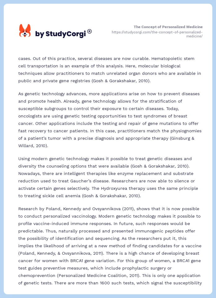 The Concept of Personalized Medicine. Page 2