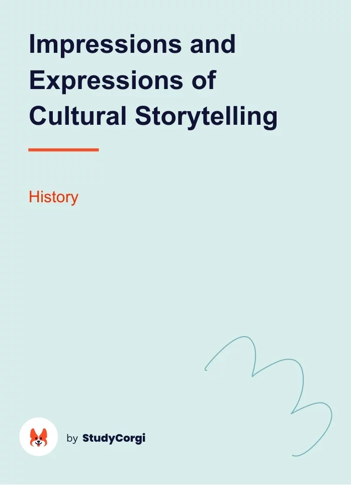 Impressions and Expressions of Cultural Storytelling. Page 1