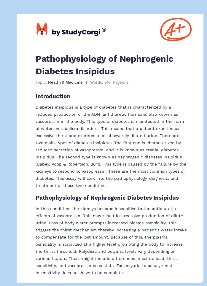 Pathophysiology of Nephrogenic Diabetes Insipidus. Page 1