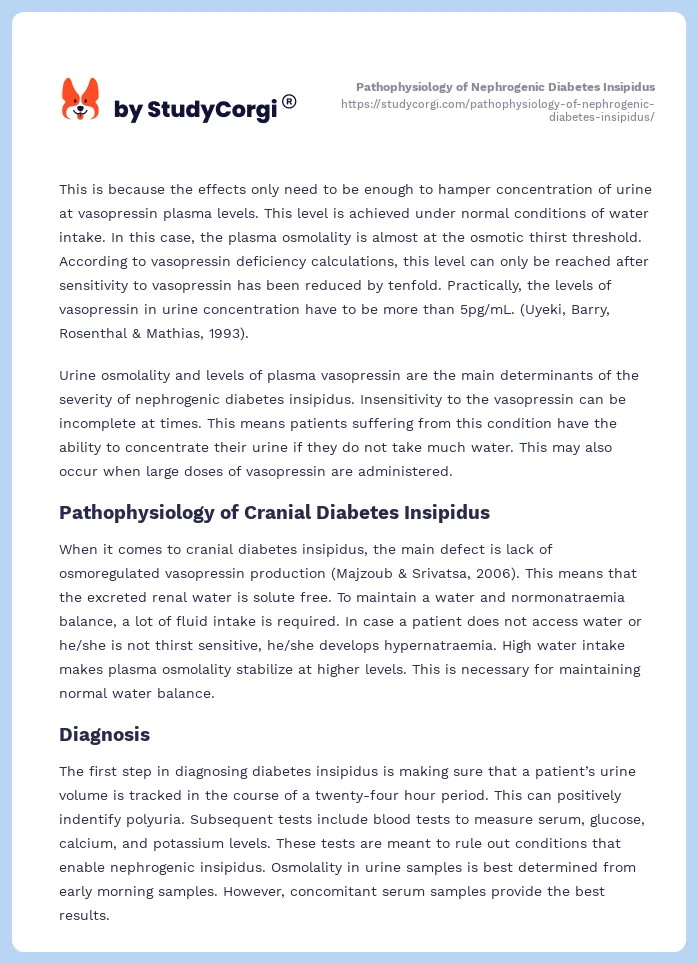diabetes insipidus essay