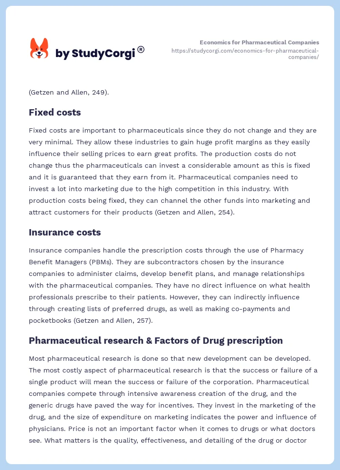 Economics for Pharmaceutical Companies. Page 2