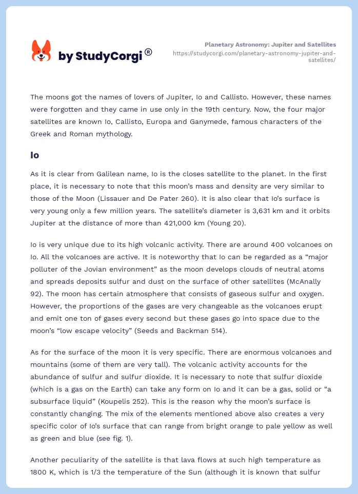 Planetary Astronomy: Jupiter and Satellites. Page 2