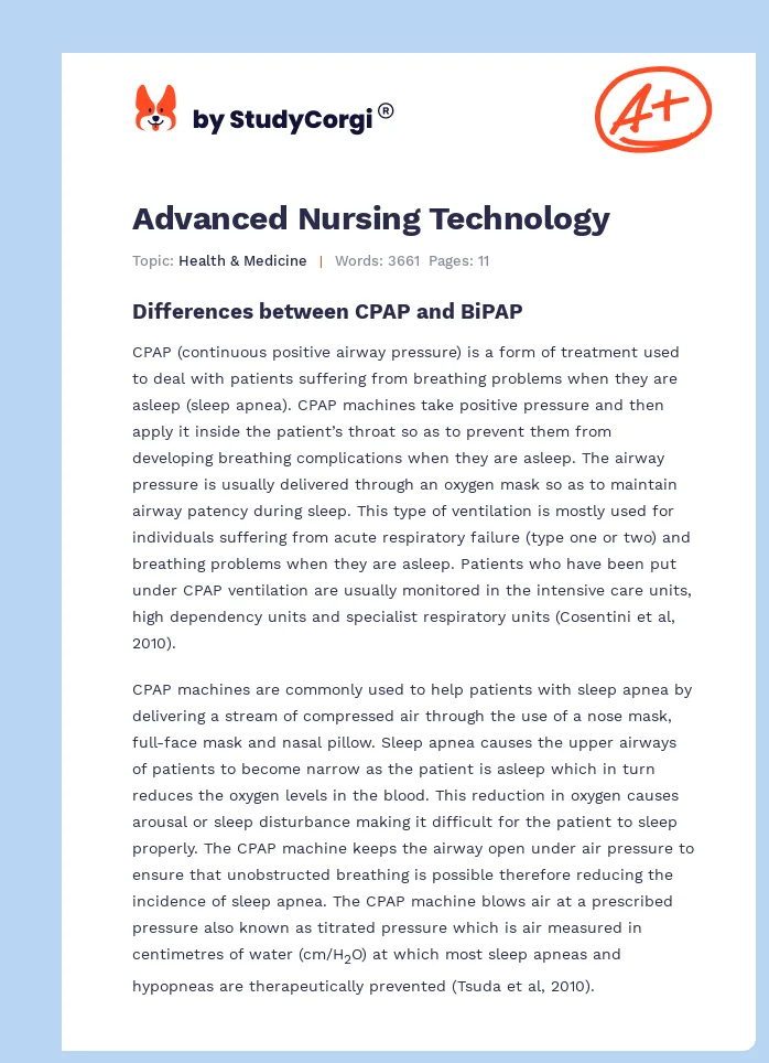Advanced Nursing Technology. Page 1