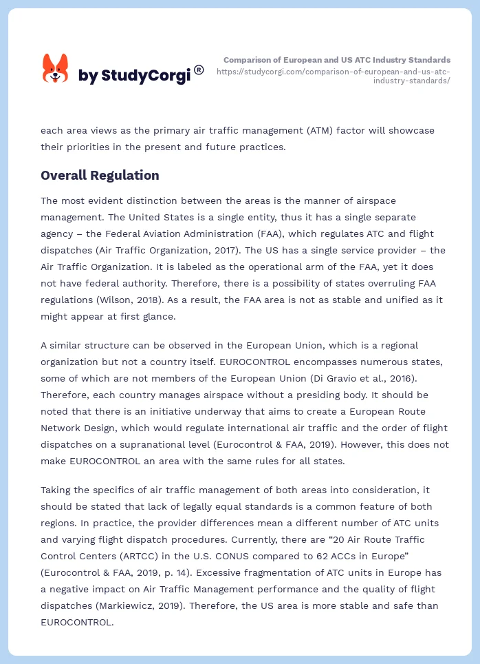 Comparison of European and US ATC Industry Standards. Page 2