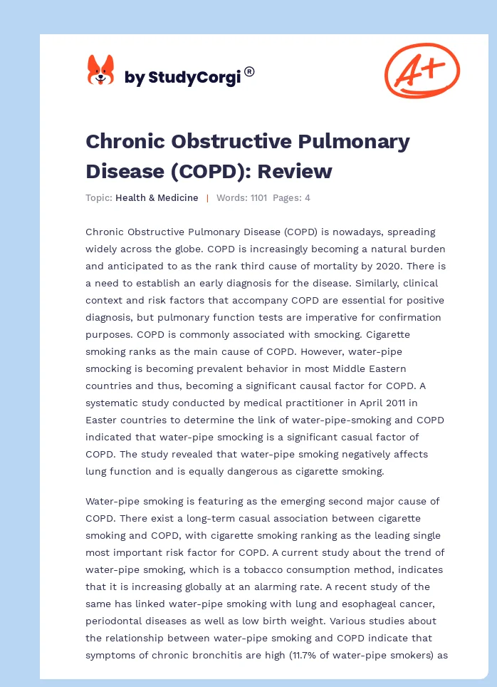 Chronic Obstructive Pulmonary Disease (COPD): Review. Page 1