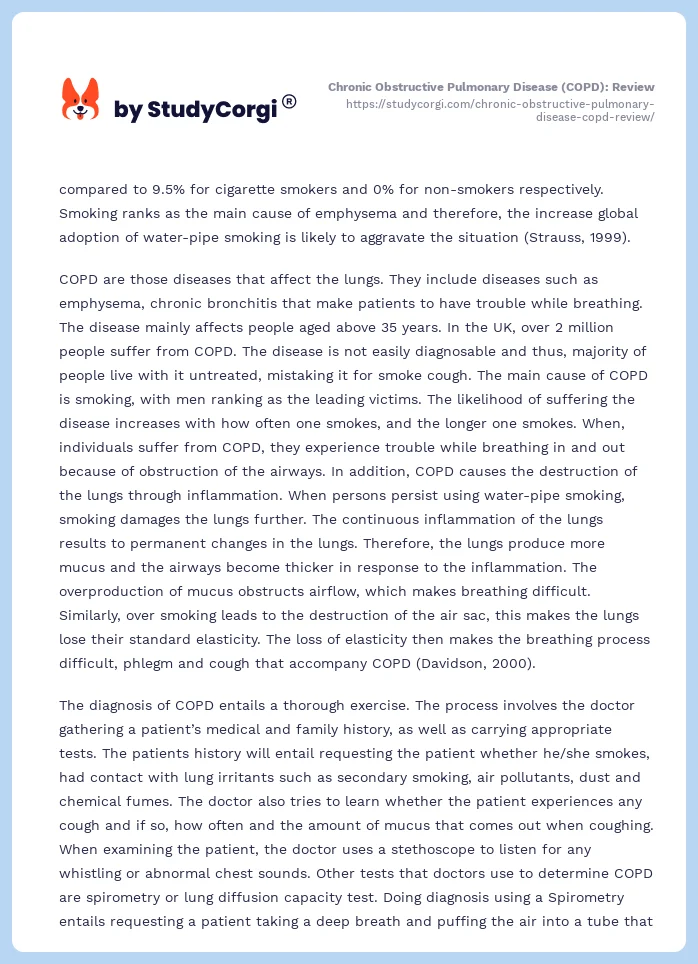 Chronic Obstructive Pulmonary Disease (COPD): Review. Page 2