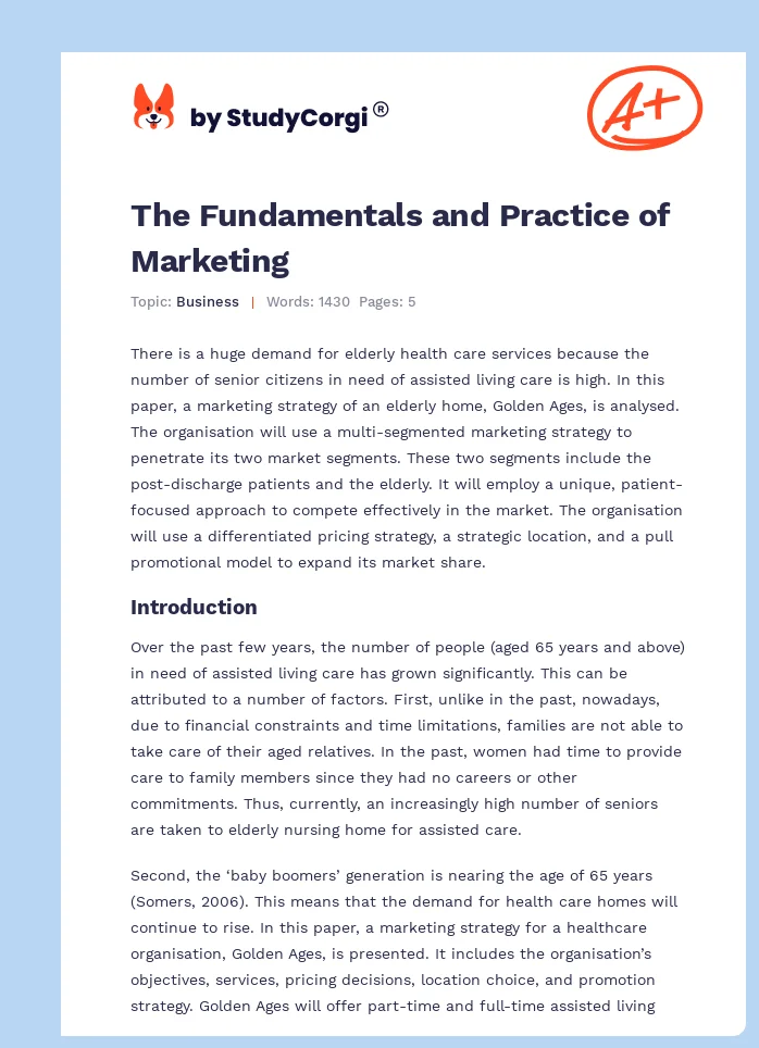 The Fundamentals and Practice of Marketing. Page 1