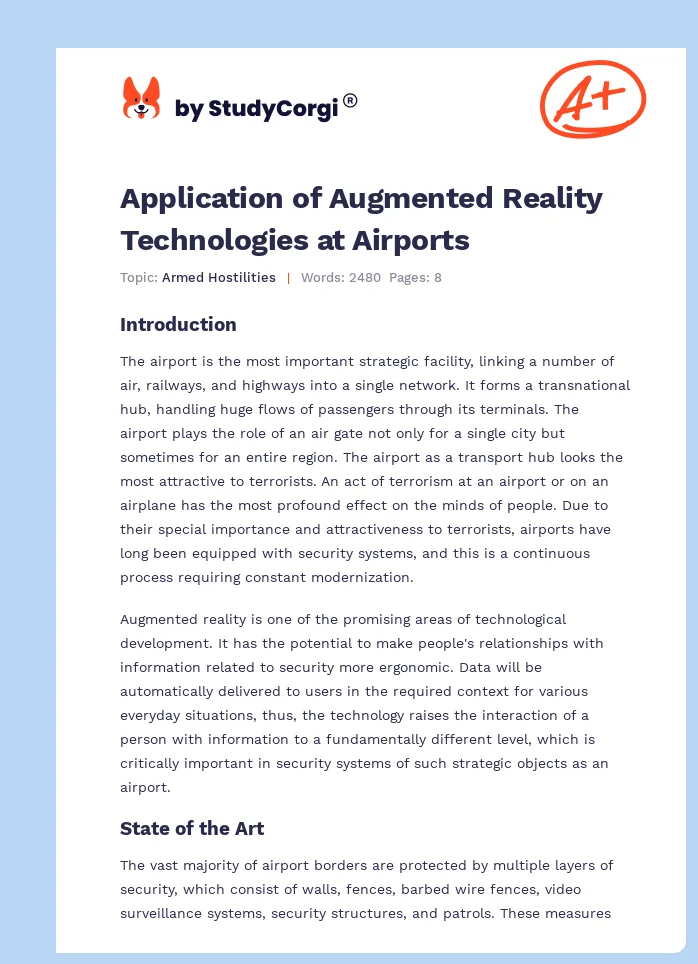 Application of Augmented Reality Technologies at Airports. Page 1