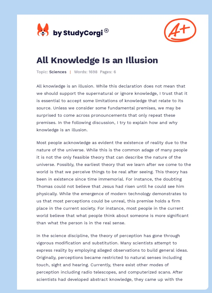 All Knowledge Is an Illusion. Page 1
