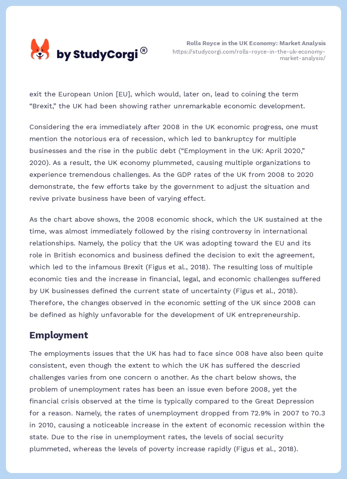 Rolls Royce in the UK Economy: Market Analysis. Page 2