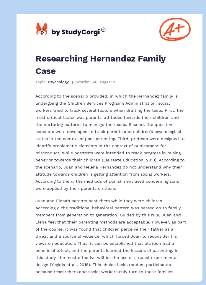 Researching Hernandez Family Case. Page 1