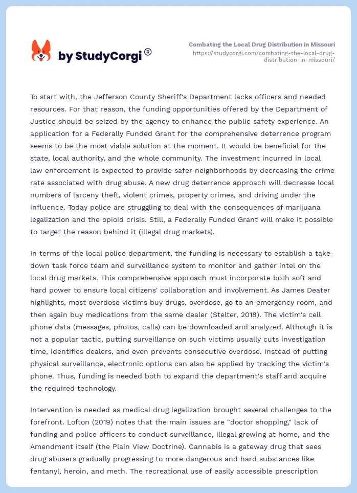 Combating the Local Drug Distribution in Missouri. Page 2