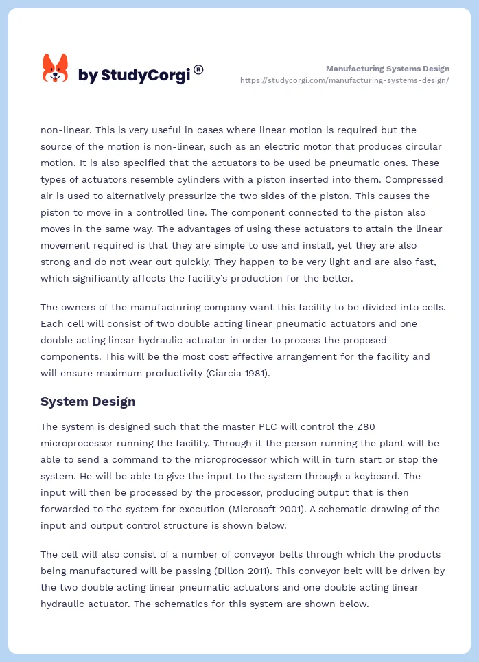 Manufacturing Systems Design. Page 2