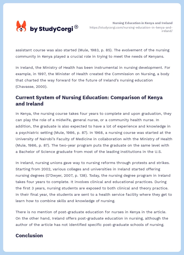 Nursing Education in Kenya and Ireland. Page 2