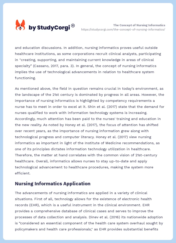 The Concept of Nursing Informatics. Page 2