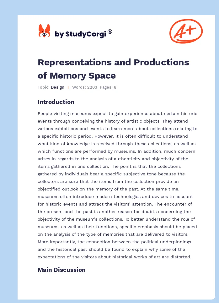 Representations and Productions of Memory Space. Page 1