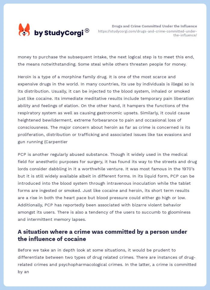 Drugs and Crime Committed Under the Influence. Page 2