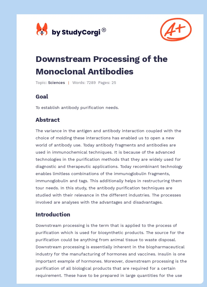 Downstream Processing of the Monoclonal Antibodies. Page 1
