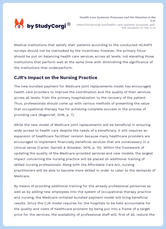 Health Care Systems: Purposes and the Situation in the U.S.. Page 2