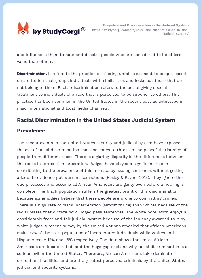 Prejudice and Discrimination in the Judicial System. Page 2