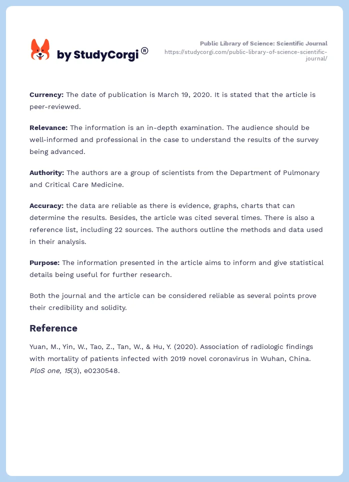Public Library of Science: Scientific Journal. Page 2