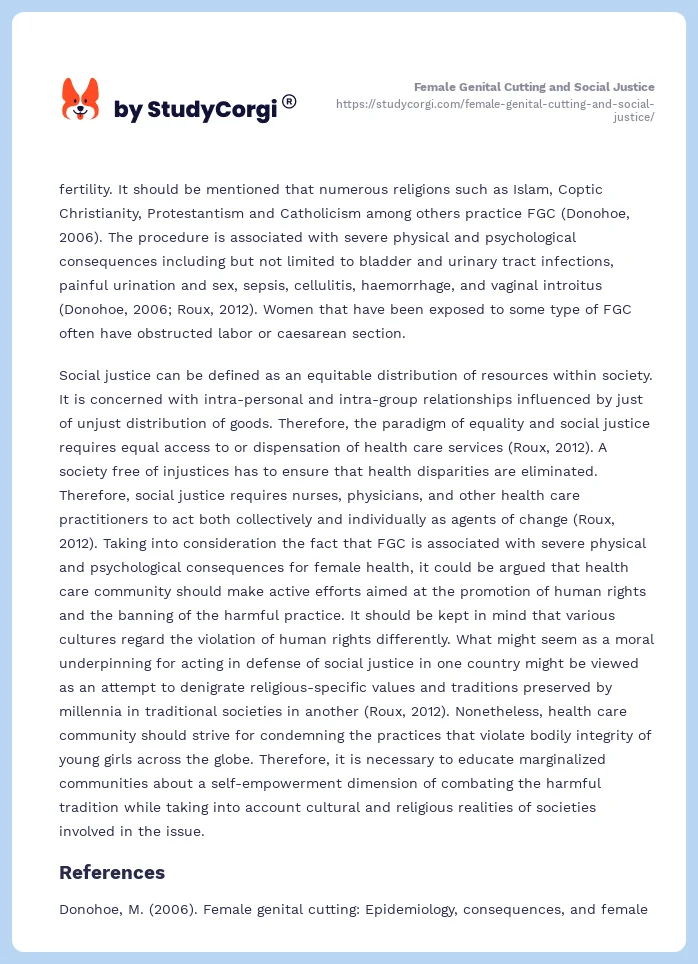 Female Genital Cutting and Social Justice. Page 2
